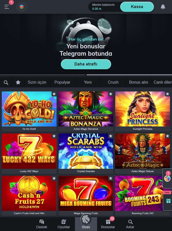 mobil versiya aslan casino